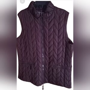 Coldwater Creek Brown Quilted Design Vest Size Large